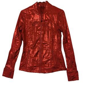 Lululemon Define Jacket Women 8 Zipper 20yr Anniversary Manifesto Foil Red RARE